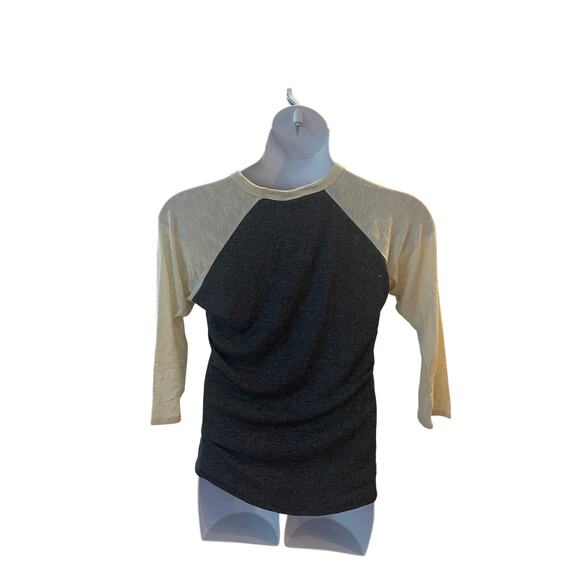 LULAROE, SIZE M, BASEBALL STYLE SHIRT, GRAY AND LT GRAY - Picture 2 of 3